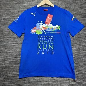 Puma 2010 South Africa Capetown Run Shirt Men's S Blue New Friendship RARE